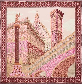 Ferragamo Sjaal met bloemenprint - Roze