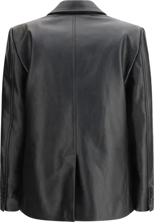 Balenciaga Womens Standard Jacket Black Calf Leather Bos Taurus