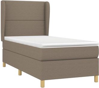 vidaXL Vidaxl - Cama Box Spring Con Colch&oacute;n Tela Gris Taupe 90x190 Cm
