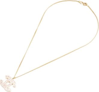 Chanel 2002 CC halsketting met stras - Goud