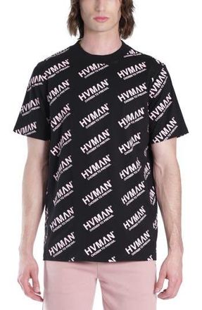 HVMAN Cotton Logo Print T-Shirt in Black/Dusty Pink at Nordstrom Rack, Size Xxx-Large