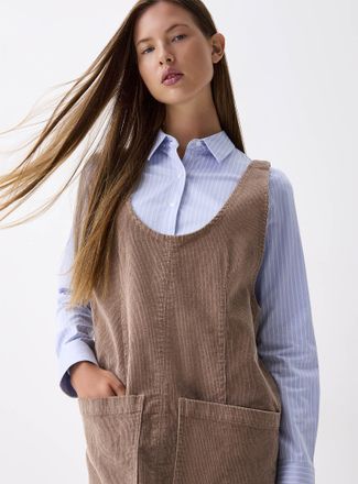 Twik Womens Patch pocket corduroy apron dress