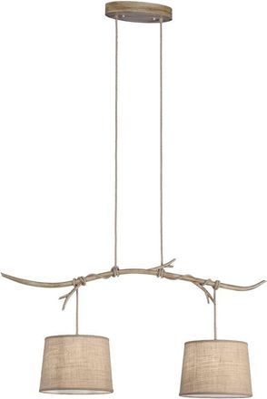 Mantra L&aacute;mpara Lineal 2 Luces Sabina Imitaci&oacute;n Madera, Para Comedor Mantra