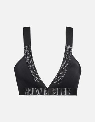 Calvin Klein Womens Intense Power Swimwear Plunge Bralette, Black - Size: XXS