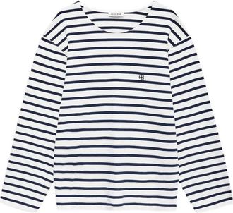 Anine Bing Newton Gestreept T-Shirt - Dames - Longsleeves - Blauw - S - Denim - Tops