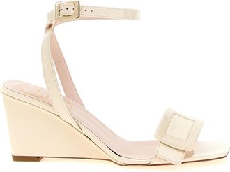 Roger Vivier White Calfskin Wedge Womens Sandals