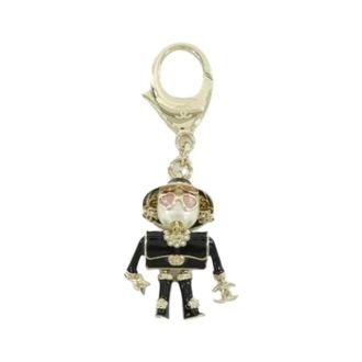 Chanel Pre-owned Accessories, female, Black, Size: ONE SIZE Pre-owned Canvas Keyring