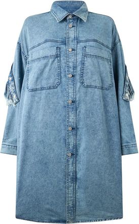 Diesel Oversized denim jurk - Dames - Jurken - Blauw - Maat: XS Denim