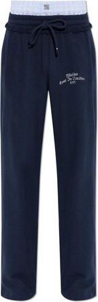 Misbhv Wafelgebreide broek - Heren - Sweatpants - Blauw - XL - Katoen - Broeken