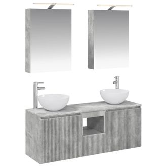 vidaXL Juego De Muebles De Ba&ntilde;o 5 Pcs Gris Hormig&oacute;n 50 X 14,5 X 70 Cm Vidaxl