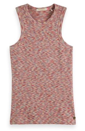 Scotch & Soda Space Dye Cotton Tank in Pink Grey Space Dye at Nordstrom, Size Small