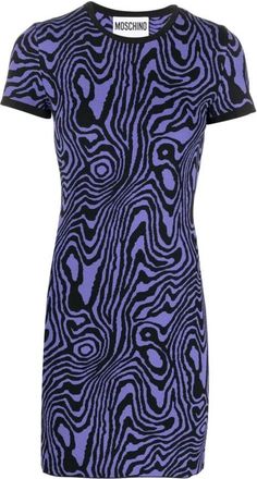 Moschino Mini Jurk - Dames - Korte kleedjes - Blauw - L - Polyester - Kleedjes