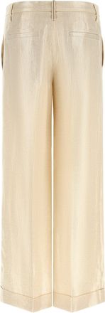 Brunello Cucinelli Womens Gold Linen Casual Pants