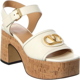 Valentino Vlogo Signature 80 Leather Platform Sandal