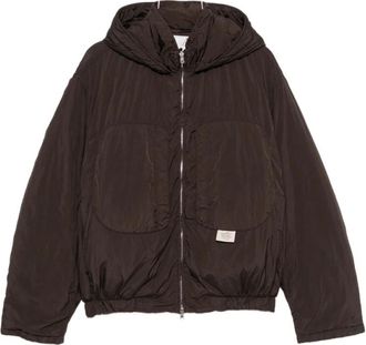 RANRA Purs Padded Nylon Hoodie Jacket - Heren - Winterjassen - Bruin - M - Nylon - Jassen