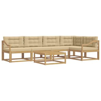 vidaXL Conjunto De Sof&aacute;s De Exterior 6 Pcs Y Beige 79 X 79 X 37 Cm Vidaxl