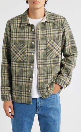 Wax London Whiting Plaid Wool Blend Button-Up Shirt Jacket in Green at Nordstrom Rack, Size Xx-Large