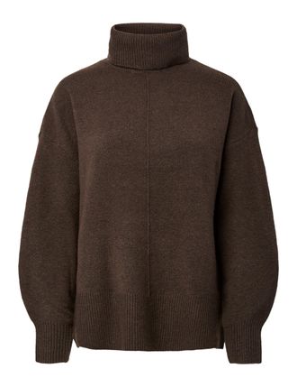 Pieces Pcmalou LS Roll Neck Knit Noos Bc, Hot Fudge, M