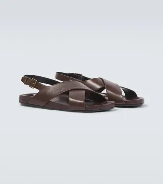 Saint Laurent Helios Cassandre leather sandals