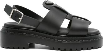 Prada Buckle Platform Sandals
