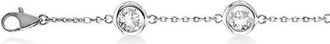 Allurez Lab Diamond Anklet Bracelet Bezel Set 14K in 1.5Ct/white Gold at Nordstrom, Size 9.5