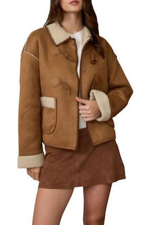 Blu Pepper Faux Shearling & Faux Suede Jacket in Camel at Nordstrom Rack, Size Medium