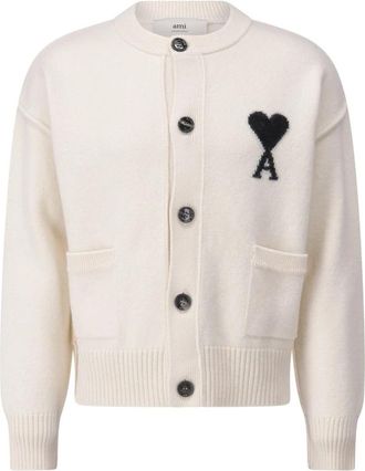 Ami Logo Oversized Wollen Vest - Heren - Vesten - Grijs - M - Wol - Truien & Vesten