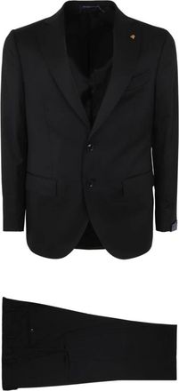 Sartoria Latorre Wollen Tweeknoops Pak - Heren - Business pakken - Zwart - 3XL - Wol - Kostuums