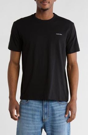 Calvin Klein Logo Piped Sleeve Cotton Graphic T-Shirt in Black at Nordstrom Rack, Size Xx-Large