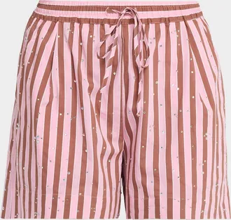 Essentiel Jeeuw Embellished Striped Shorts