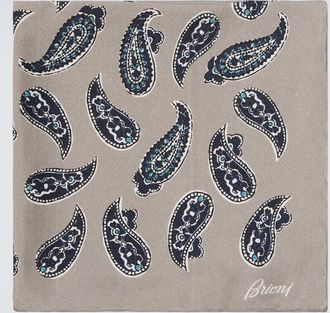 Brioni Paisley silk twill pocket square