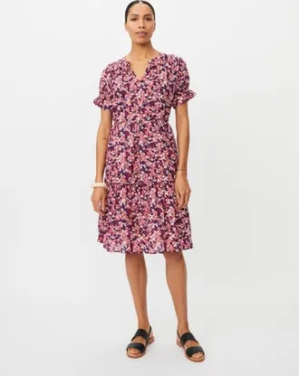 Masai Manorenthis Floral Midi Dress in Beet Red at Nordstrom, Size Xx-Large