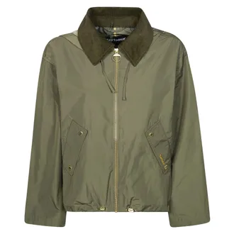 Barbour Light Jackets, female, Green, Size: M Weaver Showerproof Jacket