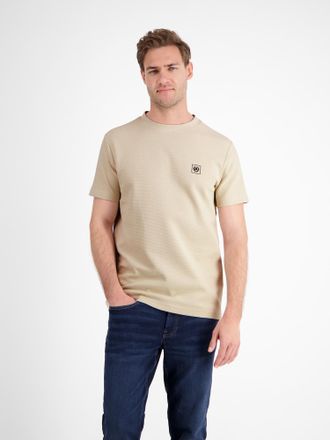 Lerros T-Shirt LERROS LERROS Herren T-Shirt in Strukturqualit&auml;t, Herren, Gr. S, weiss (foam wei&szlig;), 99% Baumwolle, 1% Elasthan, Rundhals, Shirts T-Shirt