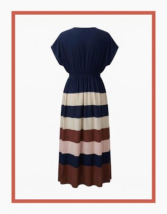 Nooki Design Womens Rosalie Striped Maxi Dress - Blue - Navy - Size: 10/8