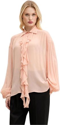 Aniye By Gekreukeld Blouse - Dames - Blouses - Oranje - M - Overhemden