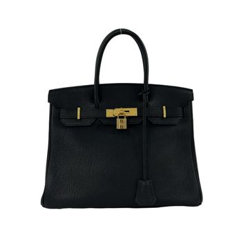 Herm&egrave;s Black Togo Leather Handbag Tote Bag (Pre-Owned)