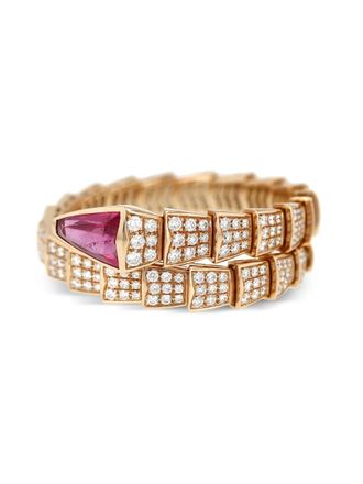 Bulgari Bracciale Serpenti Viper in oro con tormalina e diamanti anni 2010 - Rosa