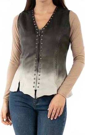 Scully Lambskin Ombre Vintage Vest In Black