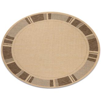 RugsX Rugsx - carpet sizal circle floorlux 20195 mais / coffe beige round 200 cm
