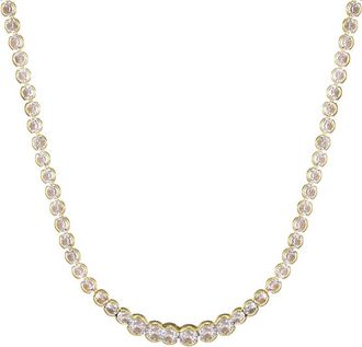 Adornia Adornia 14K Plated Bezeled Crystal Tennis Necklace