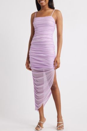 Jump Apparel Glitter Matte Ruched Jersey Dress in Lilac at Nordstrom, Size X-Small
