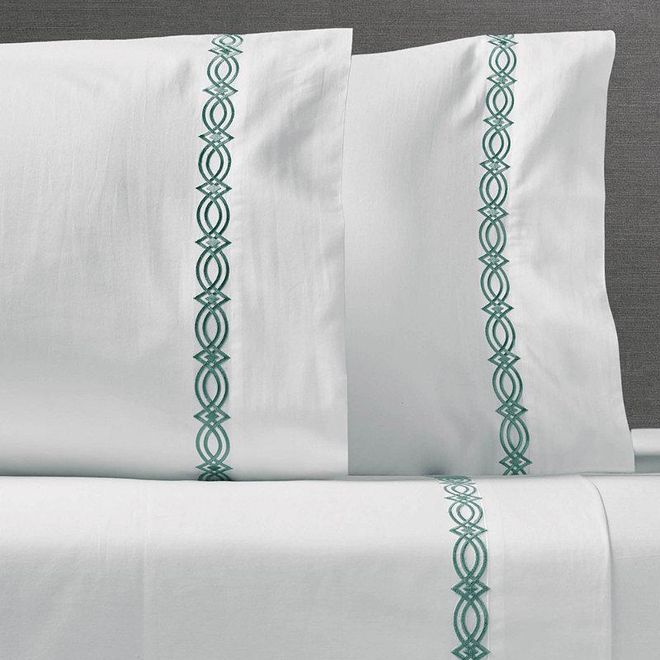 Set of 2 Frontgate Resort Collection Diamond Lattice Sateen Pillowcases - Juniper, Standard - Frontgate