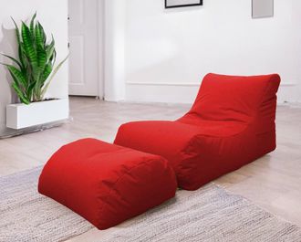 Talamo Italia Talamo Italia - Dmora Chaise Longue De Sal&oacute;n Moderno, Made In Italy, Sill&oacute;n Con Reposapi&eacute;s De Nailon, Puf Acolchado Para Dormitorio, 120x80h60 Cm, Col