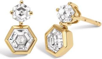 Adina Reyter Lab Grown Diamond Hexagon Drop Earrings in 14K Yellow Gold at Nordstrom