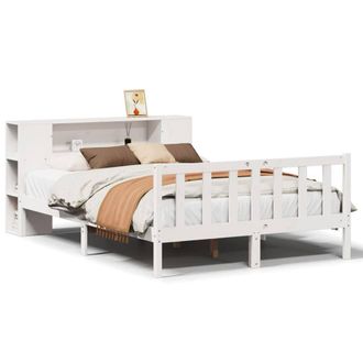 Berkfield Home Bookcase Bed without Mattress White 140x190 cm Solid Wood Pine
