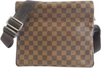 Louis Vuitton Pre-owned Cross Body Bags, male, Brown, Size: ONE SIZE Pre-owned Damier Naviglio Shoulder Bag