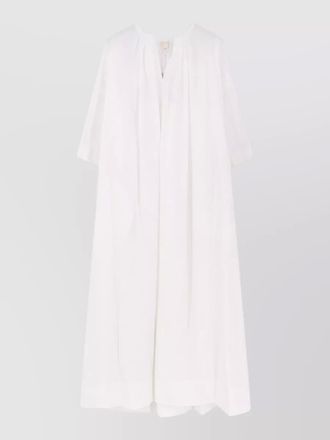 Aspesi long dress v neckline puff sleeves