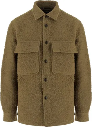 Woolrich Shirtjack met knopen en zakken - Groen
