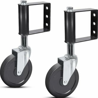 OEM Juego De 2 Ruedas De Puerta De Resorte Npterbl En Caucho Resistente, 100 Kg, 100 Mm, Con Placa De Montaje Universal